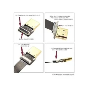 CYFPV FPV Cable plano HDMI macho a ángulo de 90D HDMI_6