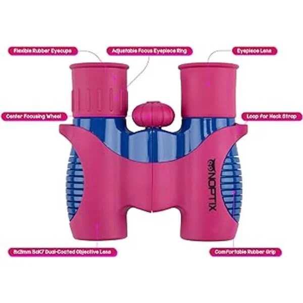 Binoculares para niños binoculares reales en rosa y azul_6