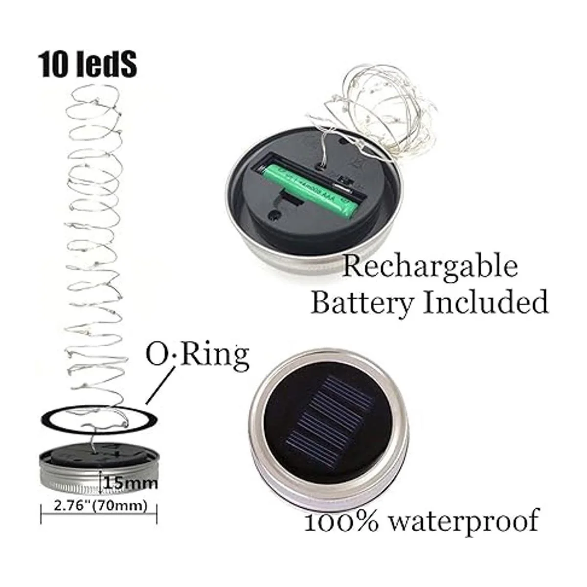 StarryMine Luces solares mejoradas para tarros de masón_2