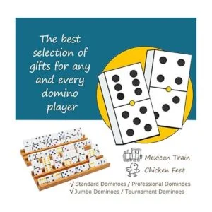 Exqline Organizador de bandejas de dominó de madera juego_2