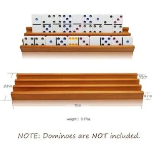 Exqline Organizador de bandejas de dominó de madera juego_3