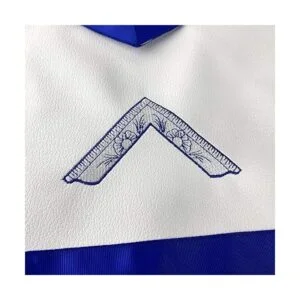 Delantal masónico de cuero sintético adorado maestro azul_2
