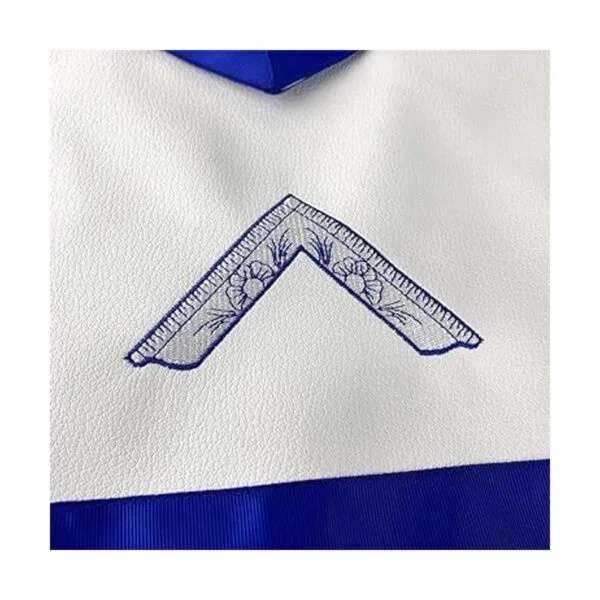 Delantal masónico de cuero sintético adorado maestro azul_2