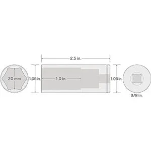 TEKTON Unidad de 38 pulgadas x enchufe de 6 puntos de_5