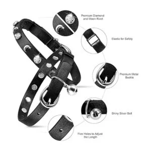 Collares de cuero para gatos collar de seguridad para_4