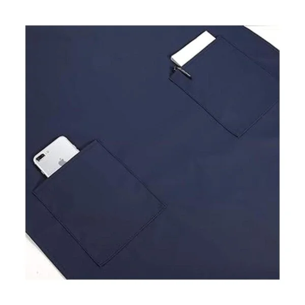 Delantal de vinilo de goma impermeable con 2 bolsillos_4