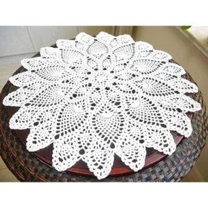 Damanni Mantel de encaje de ganchillo hecho a mano_2