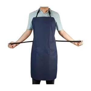 Delantal de vinilo de goma impermeable con 2 bolsillos_2