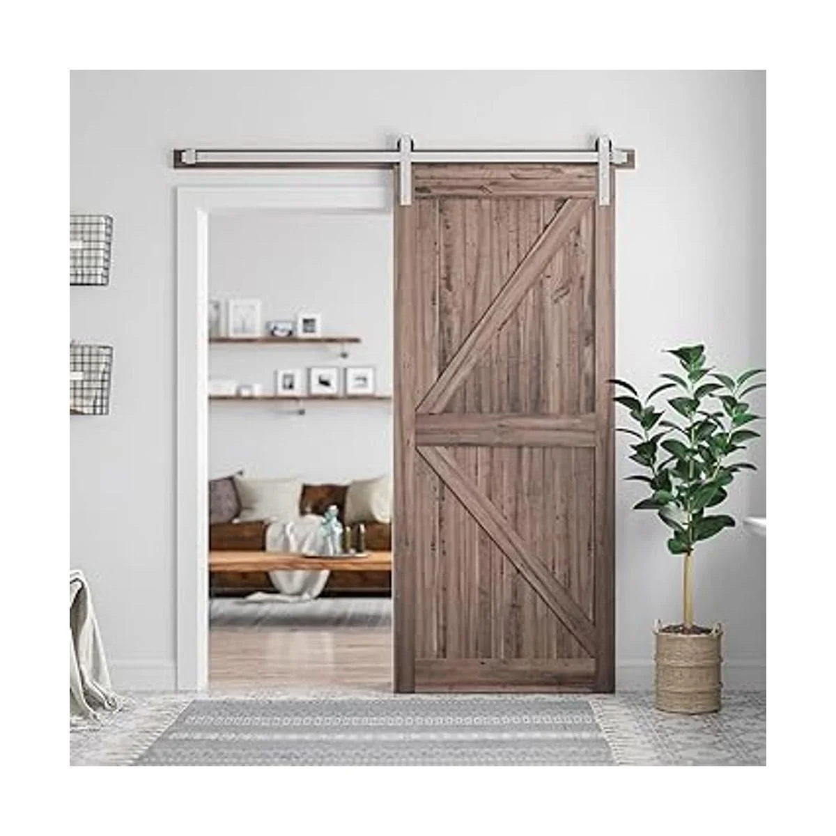 SMARTSTANDARD Kit de herrajes para puerta de granero de