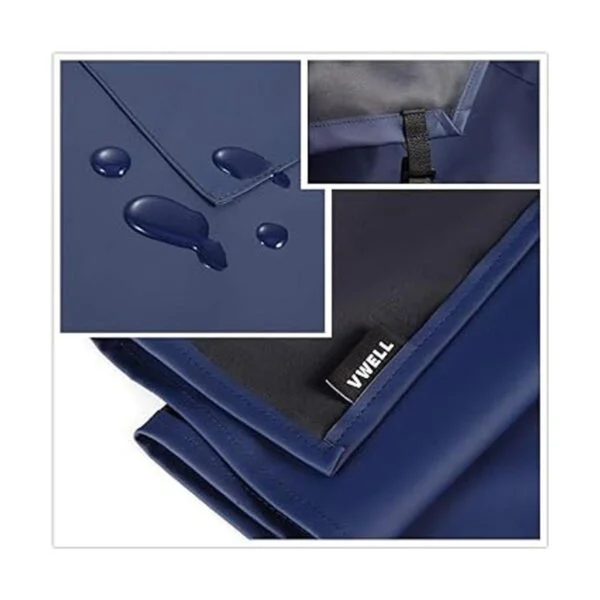Delantal de vinilo de goma impermeable con 2 bolsillos_3