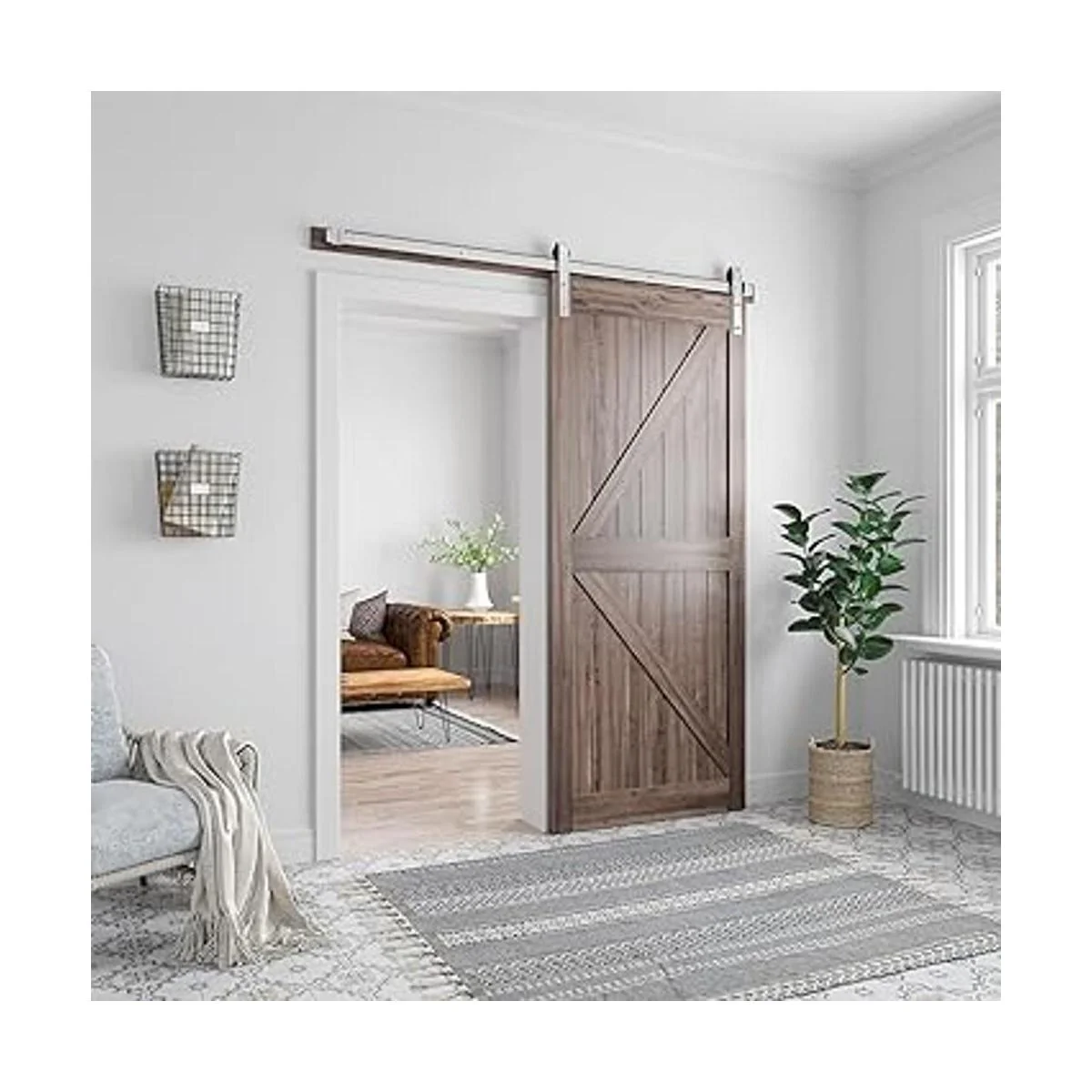 SMARTSTANDARD Kit de herrajes para puerta de granero de