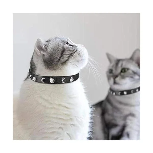 Collares de cuero para gatos collar de seguridad para_6