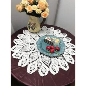 Damanni Mantel de encaje de ganchillo hecho a mano_1
