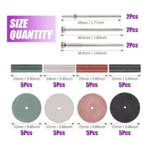 Swpeet Kit de 46 ruedas de pulido 40 piezas de 4 colores