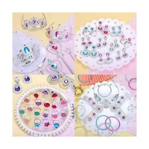 NINAOR Paquete de 56 joyas de princesa para niñas_5