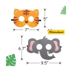 Máscaras de fieltro de animales salvajes con temática de_4