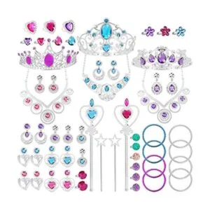 NINAOR Paquete de 56 joyas de princesa para niñas_1