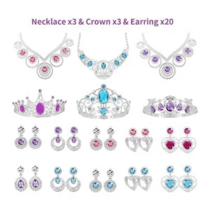 NINAOR Paquete de 56 joyas de princesa para niñas_4