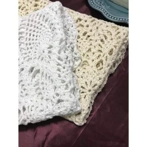 Damanni Mantel de encaje de ganchillo hecho a mano_5