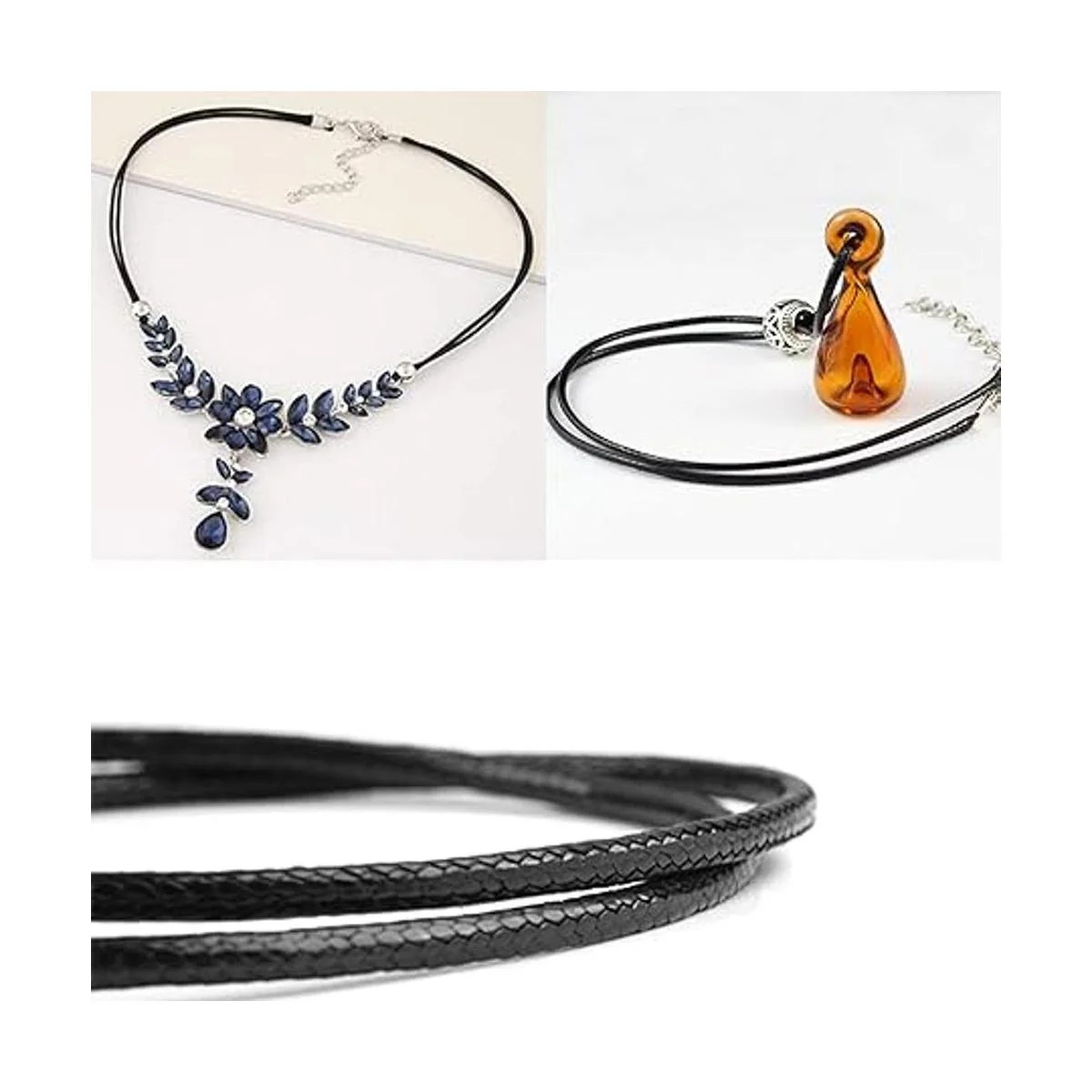 EuTengHao 120 piezas de cordón de collar encerado negro