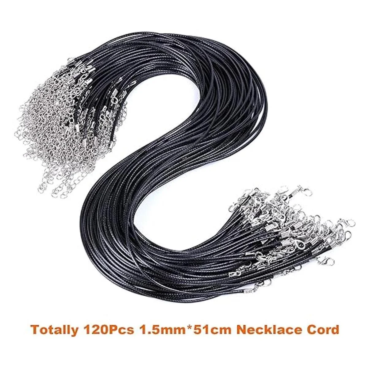 EuTengHao 120 piezas de cordón de collar encerado negro