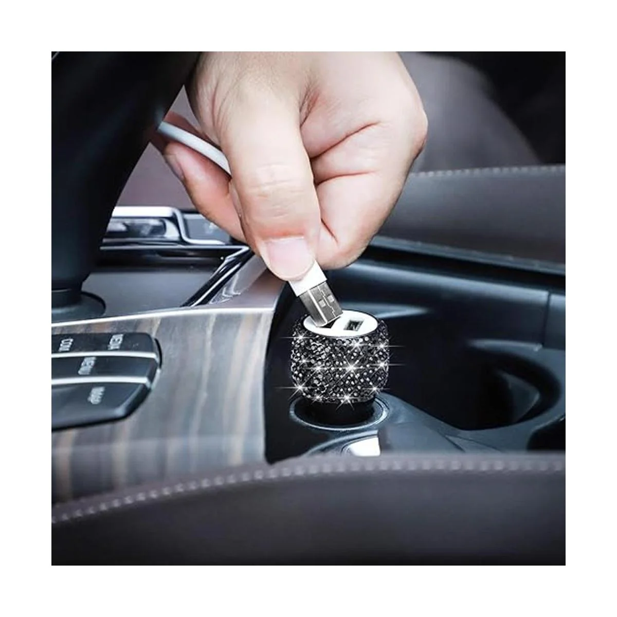 Dual USB Car ChargerSAVORI Car Adapter Bling Bling_3