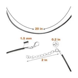 EuTengHao 120 piezas de cordón de collar encerado negro