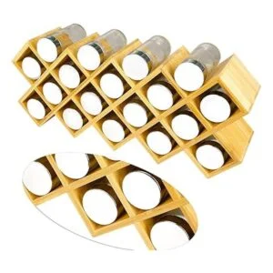 CrissCross Organizador de especias para encimera de bambú