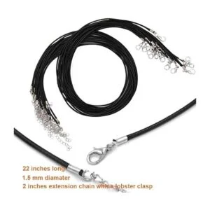 EuTengHao 120 piezas de cordón de collar encerado negro