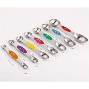 Juego de 7 cucharas medidoras magnéticas apilables de