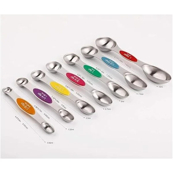 Juego de 7 cucharas medidoras magnéticas apilables de