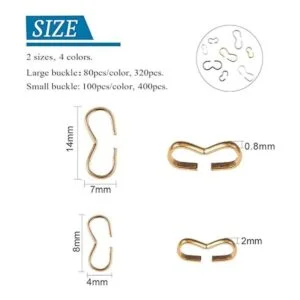 PH PandaHall 640 unids 2 tamaños 4 colores rápidos enlaces