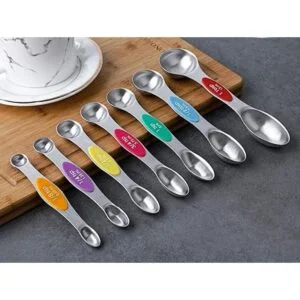 Juego de 7 cucharas medidoras magnéticas apilables de