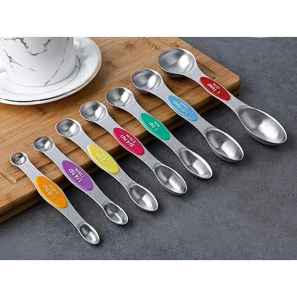Juego de 7 cucharas medidoras magnéticas apilables de