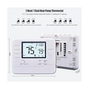 Heagstat H725 Termostato de bomba de calor programable de