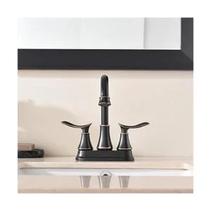 KINGO HOME Moderno grifo de baño de bronce aceitado de 2