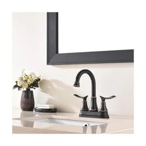 KINGO HOME Moderno grifo de baño de bronce aceitado de 2