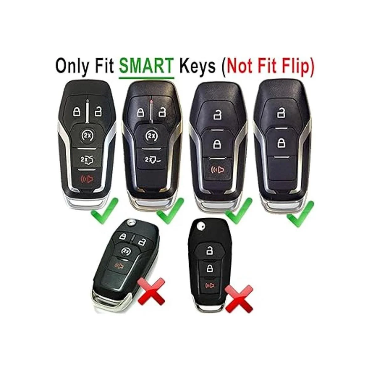 Alegender Funda para llave de automóvil de TPU para Ford_2