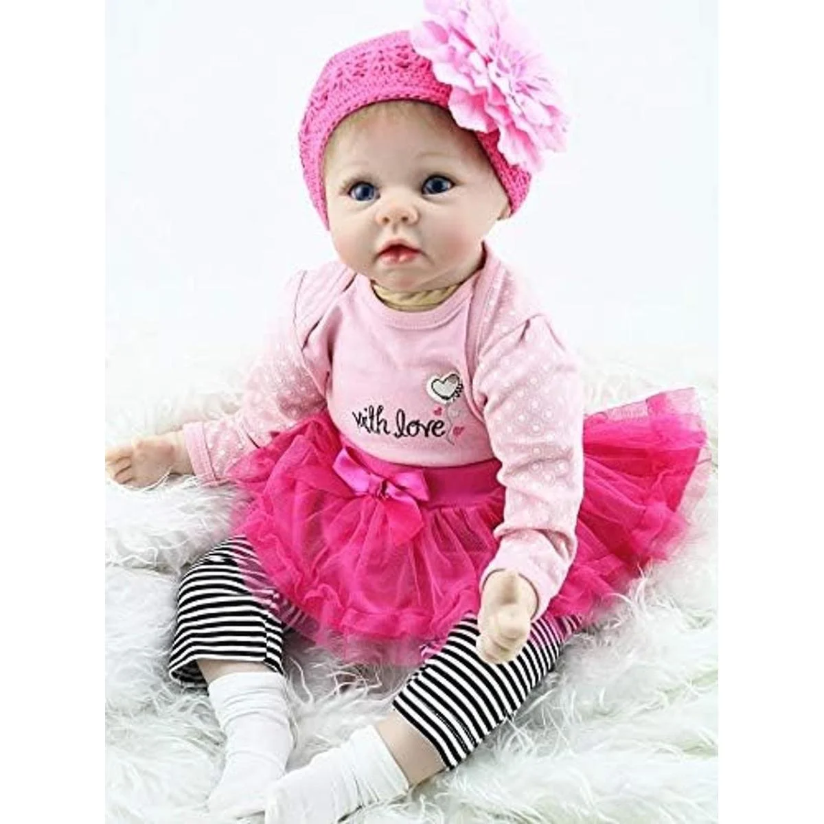 Reborn Dolls Ropa de niña de 22 pulgadas 21.7 in para_4