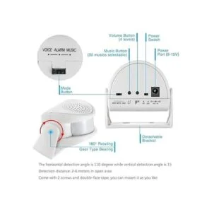 KERUI Timbre de puerta inalámbrico alarma de seguridad_2