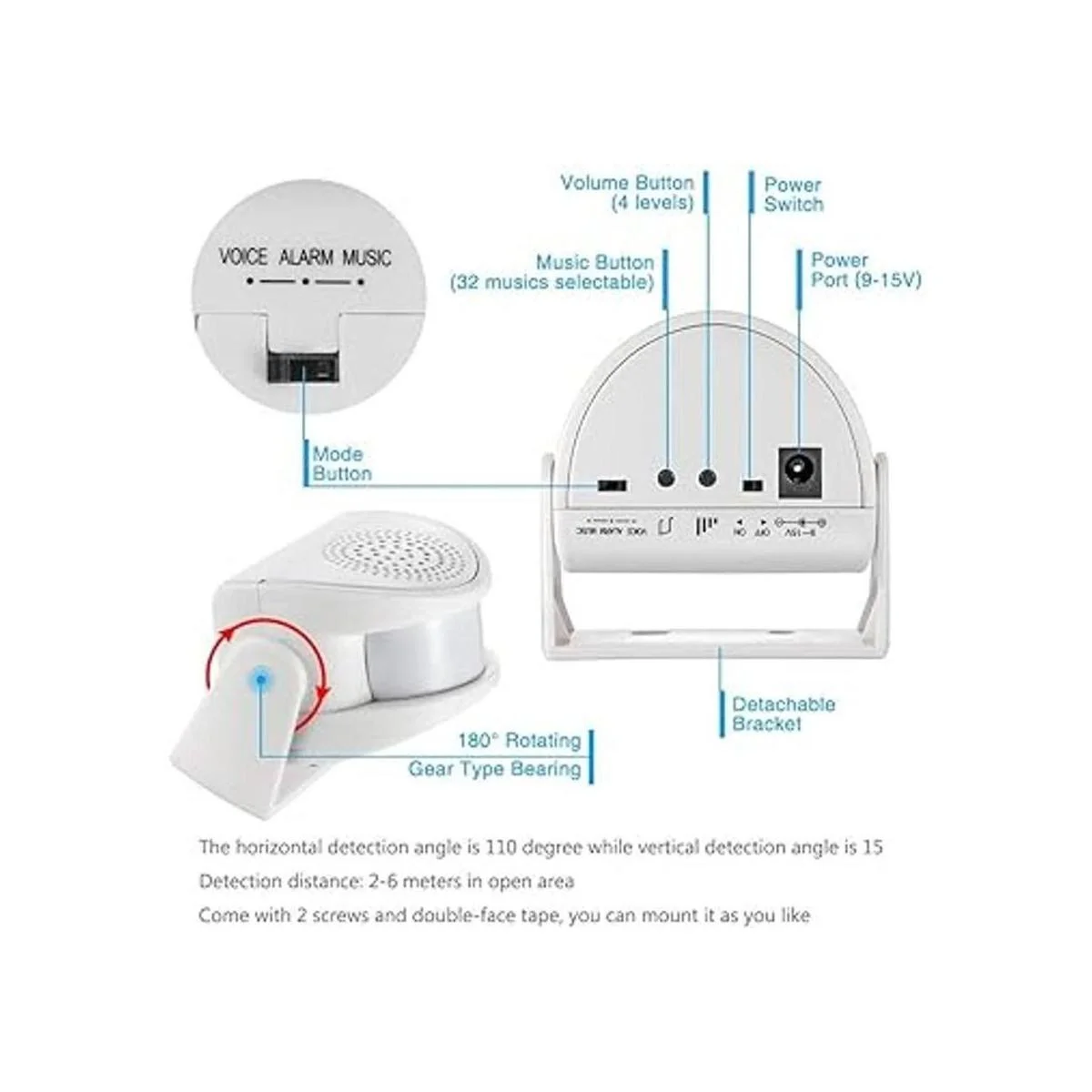 KERUI Timbre de puerta inalámbrico alarma de seguridad_2