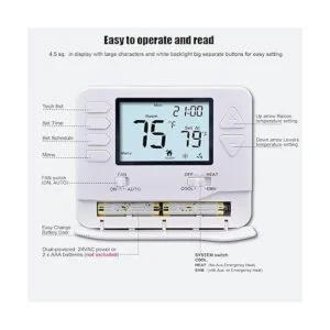 Heagstat H725 Termostato de bomba de calor programable de