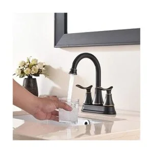 KINGO HOME Moderno grifo de baño de bronce aceitado de 2