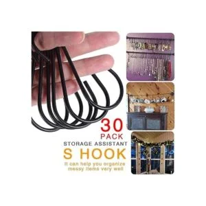Paquete de 30 ganchos en S de color negro mate 3.54_2