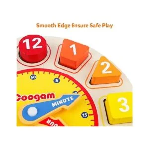 Coogam Reloj de madera con colores y formas diseño de_6