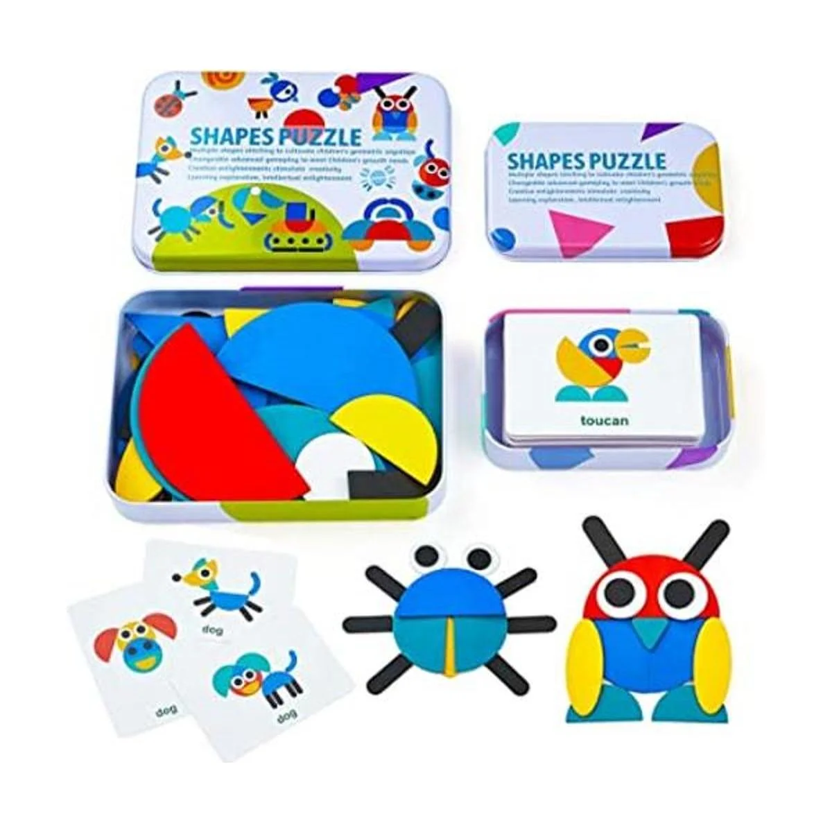 LIKEE Rompecabezas de bloques de patrón de madera_1