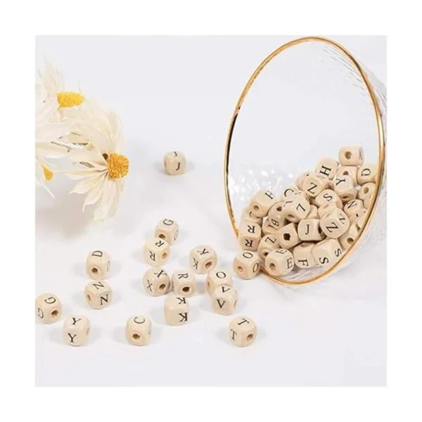 PH PandaHall 1060 cuentas de madera del alfabeto de 0.394