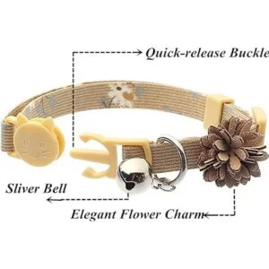 Pack de 3 collares de flores para gatos pequeños con_2