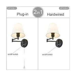 Lámpara de pared con brazo oscilante montaje en pared_2