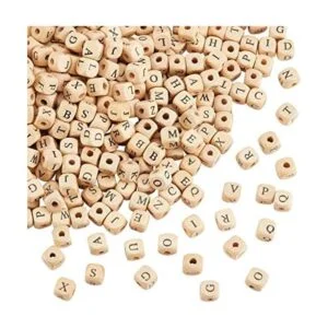 PH PandaHall 1060 cuentas de madera del alfabeto de 0.394